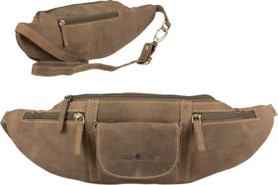 Produktbild von Greenburry Bauchtasche Leder Hüfttasche Gürteltasche Vintage antikbraun