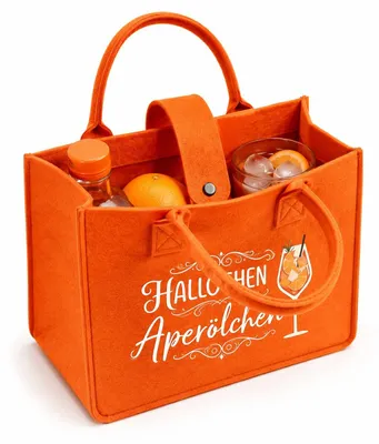 Zdjęcie produktu dla Torba filcowa Vocridy Aperol, model HALLÖCHEN, idealna dla kobiet, wymiary: 30 x 20 x 18 cm