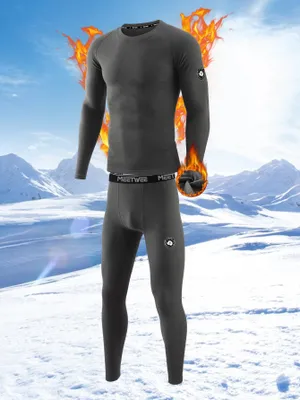 Produktbild von Thermounterwäsche Herren Winter Funktionsunterwäsche Skiunterwäsche Thermowäsche Set Warm Weich Funktionswäsche atmungsaktiv Thermo -GRAU-XL