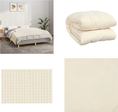Obrázok produktu pre vidaXL Záťažová deka light cream 122x183 cm 9 kg látka - záťažová deka - záťažová deka - záťažová deka - deka