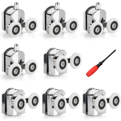 Produktbild von Solidchoice – Set mit 8 Duschkabinentür-Rollen, 23 mm, für sanftes Schließen