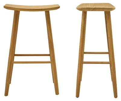 Produktbild von Barhocker aus massivem Teakholz, 2er-Set