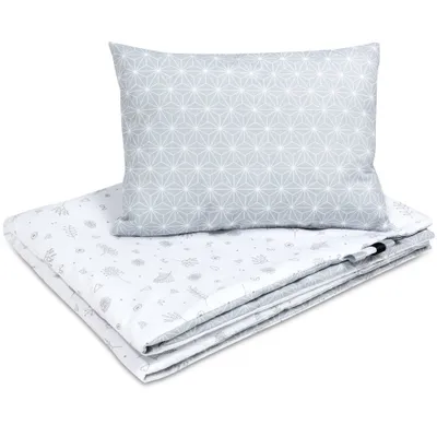 Image de Parure de lit enfant multifonctionnelle Bellochi - drap de lit avec garniture 75x100 cm et oreiller 30x40 cm - 100% coton - Star Copse