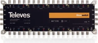 Produktbild von Televes 714801, 17 Eingänge, 25 Ausgänge, 950 - 2400 MHz, 88 - 862 MHz, 5 dB, 2 dB