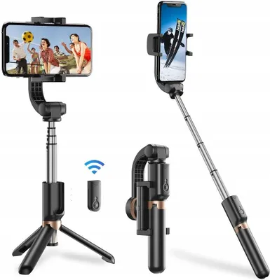 Zdjęcie produktu dla Statyw Selfie Stick Monopod + Pilot + Gimbal / Stabilizator na Telefon / Smartfon / Apexel APL-D6