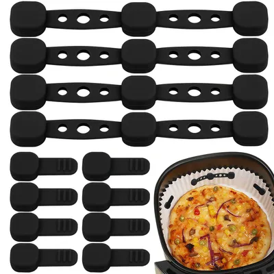 Silikon-Magnetklammer für Heißluftfritteusen, schwarz