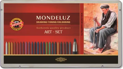 Image de Koh-i-noor MONDELUZ crayons de couleur aquarellables set de 24 dans une boîte en métal