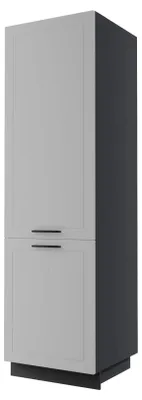 Productafbeelding van Koelkastombouw KVANTUM, 60x207 cm, 2 deuren, kleur naar keuze. Model: Q-D14/DL/60/207, kleur: matstofgrijs, zwart
