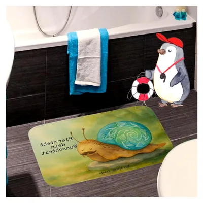 Produktbild von Badematte selbst gestalten Schnecke Design - Geschenk, Lebenszeit, Bedrucken, Badvorleger, Zeit nehmen, Weisheit, personalisiert, Lustige Sprüche, Schnecken, Personalisierter