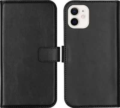 Immagine prodotto di Selencia Custodia a libro in vera pelle per iPhone 12 Mini - Nero