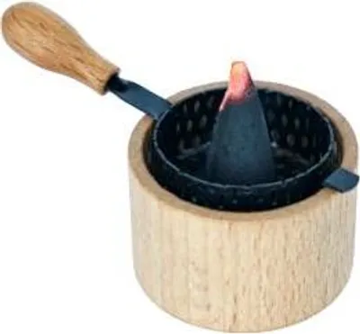 Produktbild von 2034 - Räuchertöpfchen aus Holz, mit Metallsieb für Räucherkerzen Gr. M, XL, XXL