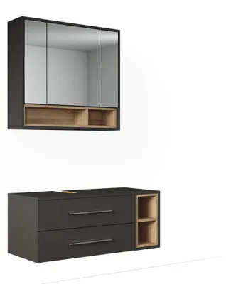 Image de Meubles bain Vicco Beatrice Anthracite/Sonoma 2 pièces, Model 71988