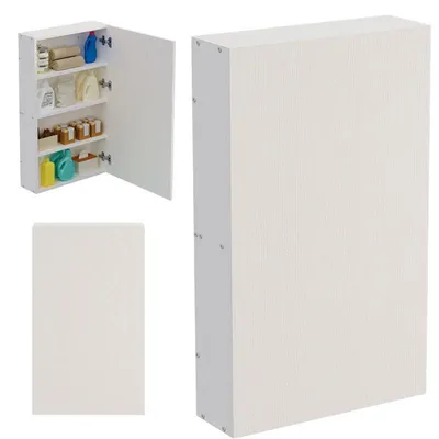 Zdjęcie produktu dla Szafka Łazienkowa Wisząca Biała Półki Słupek Ścienny Loft Nowoczesna 80Cm
