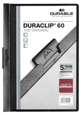 Produktbild von Durable Duraclip 60, Schwarz, Transparent, PVC, 60 Blätter, A4, 1 Stück(e)
