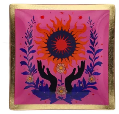 Produktbild von Gift Company Glasteller Heilige Sonne Rosa (10x10cm)