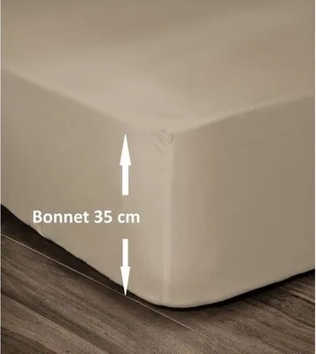 Zdjęcie produktu dla Prześcieradło z Gumką 100% Bawełna, 140x190 cm, Wysokość Falbany 35 cm, Beżowe, 54 Nitki