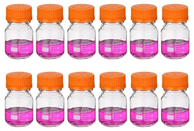 12er-Pack 100 ml Borosilikatglas-Messflaschen mit GL32 Deckel
