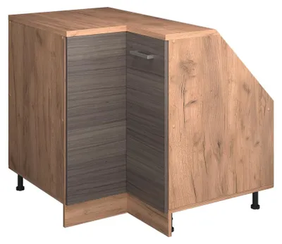 Produktbild von Eck-Küchenschrank für Dachschrägen Vicco R-Line Edelgrau 75.6 cm mit 1 Tür, Schrankkorpus 60 cm Tiefe, Model 60474