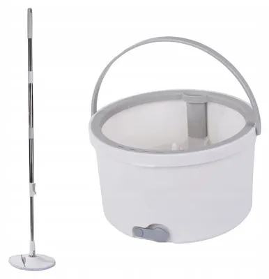 Zdjęcie produktu dla Verk 27461 Mop obrotowy 360, wiadro, 2x nakładka z mikrofibry biały