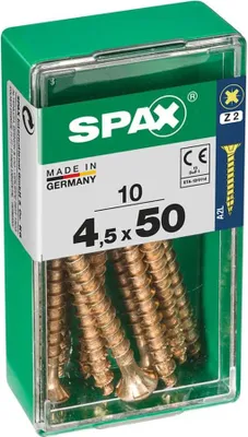 Image de Boîte 10 Unités. Vis A Bois Spax Cab. Plat Yellox 4.5x50mm Spax