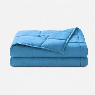 Image de Couverture lestée pour adultes 100 % coton, édition « Bleu »  - 4,5 kg / 135 x 200 cm - Couverture lestée