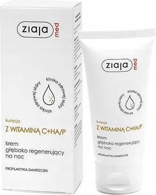 Zdjęcie produktu dla Ziaja Med, Kuracja z witaminą C, krem głęboko regenerujący na noc, 50 ml