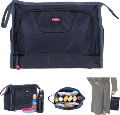 Produktbild von Kulturbeutel Kulturtasche groß Damen Herren Elephant Washbag Sport Reise Sauna Kosmetiktasche Tasche Trainer 1240 Black Schwarz + Beutel