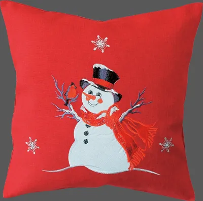 Produktbild von Kissenhülle 40 x 40 cm Stickerei Schneemann 40 x 40 cm Kissenhülle