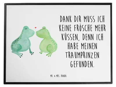 Produktbild von Mr. & Mrs. Panda Schreibunterlage Frosch Liebe - Weiß - Geschenk, schreibtischunterlage, Unterlage Schreibtisch, Freundin, schreibtischunterlagen, schreibtischmatte