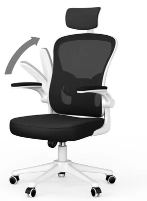 Produktbild von Bürostuhl Ergonomisch, Schreibtischstuhl Höhenverstellbar, Schreibtischstuhl mit Umklappbare Armlehnen, Drehstuhl, Bürostühle Wippfunktion,bis 150kg