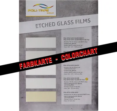Produktbild von POLI-TAPE ETCHED-GLASS FILMS - Farbkarte / Musterkarte