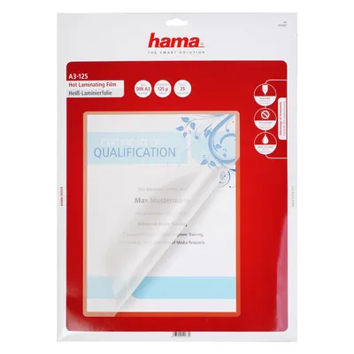 Obrázek produktu pro Hama laminovací fólie DIN A3 (303x426 mm), 125 µ, 25 ks