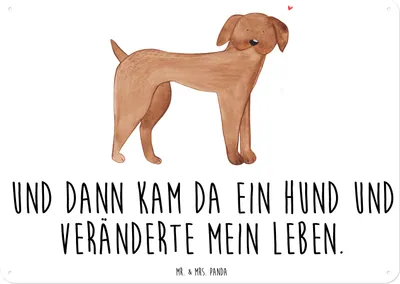 Produktbild von Mr. & Mrs. Panda tafel Hund Dogge DIN A6 - Weiß - Geschenk, Schild, Sprüche, Blechschild, Hunde, Wandbild, Retro, Süß, Herz, Türschild