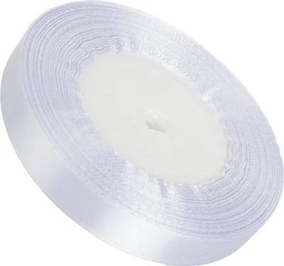 Image de Ruban de satin 12 mm - blanc - 32 mc