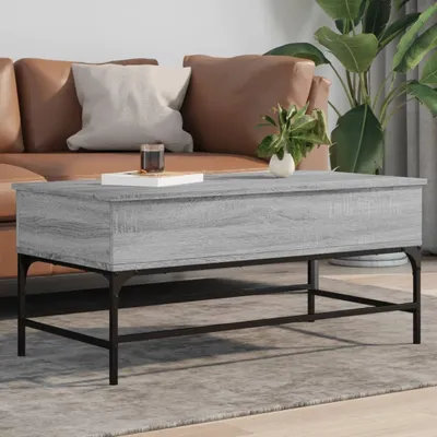 Produktbild von Couchtisch Grau Sonoma 100x50x45 cm Holzwerkstoff und Metall 845399