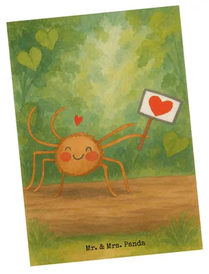 Produktbild von Mr. & Mrs. Panda Postkarte Spinne Agathe Motivation Design - Weiß - Geschenk, Vertrauen, Liebe, Ansichtskarte, Postkarten, Grußkarte, Glück, Ansichtskarten, Dankeschön