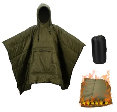 Produktbild von Campingponcho wasserabweisend - Decke mit Kapuze - Winddicht - Tragbar - Thermodecke