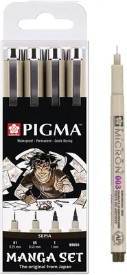 Obrázek produktu pro Sakura Pigma Micron 01-05-1 mm - Štětec - Balení 4 kusů, barva sépie