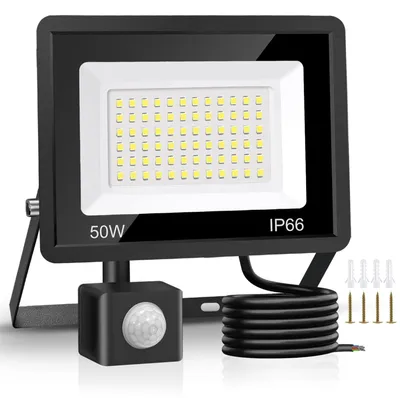 Productafbeelding van 50 W veiligheidsverlichting voor buiten, bewegingsmelder, 4500 lumen, IP66 waterdicht