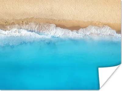 Produktbild von MuchoWow® Poster Strand - Wasser - Blau 80x60 cm - Kunst für zu Hause