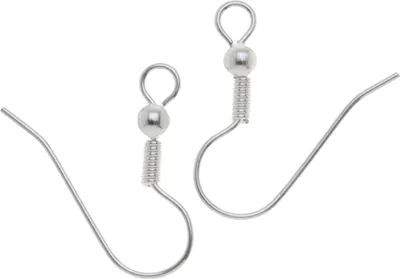 Produktbild von Glorex Ohrbügel mit Kugel silberfarben 20 mm, 4 Stück