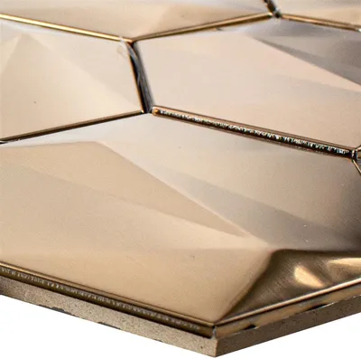 Produktbild von Edelstahl Mosaikfliesen Durango Hexagon 3D Kupfer