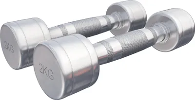 Produktbild von GORILLA SPORTS® Kurzhanteln - 2er Set, 4kg (2x2kg) Gewichte, Rutschfest, gerändelt, Verchromter Stahl - Hantelset, Rundhanteln, Kurzhantelset
