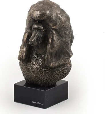 Image de Caniche - Statue de chien, buste sur socle en pierre, sculpture, trophée pour exposition canine de la marque Art-Dog