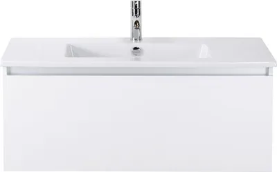 Produktbild von Sanox Badmöbel-Set Frozen BxHxT 101 x 42 x 46 cm Frontfarbe weiß mit Waschtisch Keramik weiß 75734701