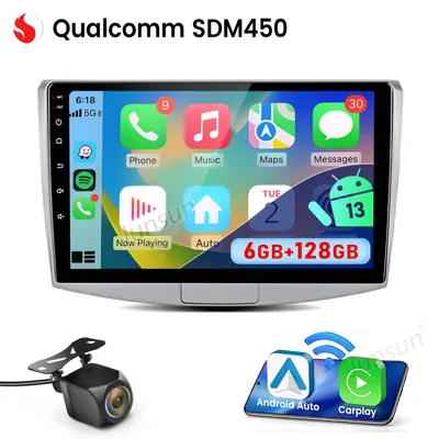 Zdjęcie produktu dla Carplay Radio samochodowe do VW Passat B6 B7 CC Magotan (2011-2015) GPS Navi WIFI 4G BT DAB+ SWC USB 6+128G z pokrętłem obrotowym 8-rdzeniowy