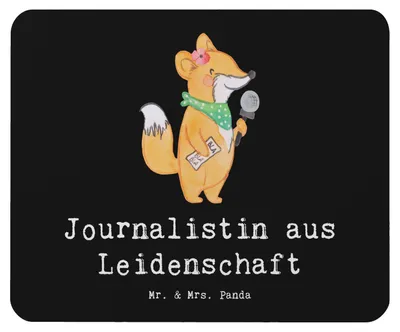 Produktbild von Mr. & Mrs. Panda Mauspad Journalistin Leidenschaft - Schwarz - Geschenk, Ausbildung, Studium, Spruch, Mouse Pad, Lustig, mousematte, laptop, mousepad, Witzig