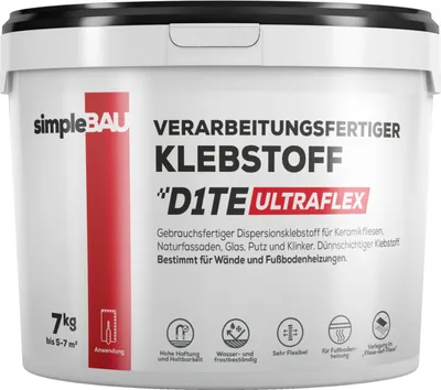 Produktbild von SimpleBau Fertigfliesenkleber Universal Kleber für Gipskartonplatten, 7kg