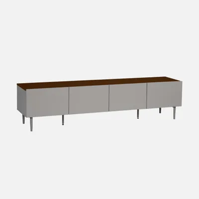 Produktbild von sweeek - TV-Möbel aus Metall und Holzdekor, 4 Türen, B 180 cm - Grau
