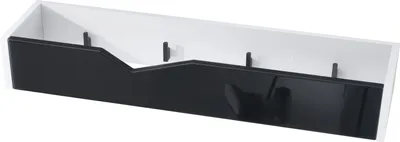 Produktbild von Vladon Garderobenleiste Wandhaken Garderobenpaneel Kolmio,  Germany, Korpus in Weiß matt, Front in Schwarz Hochglanz 83,5 x 12,5 x 21 cm
